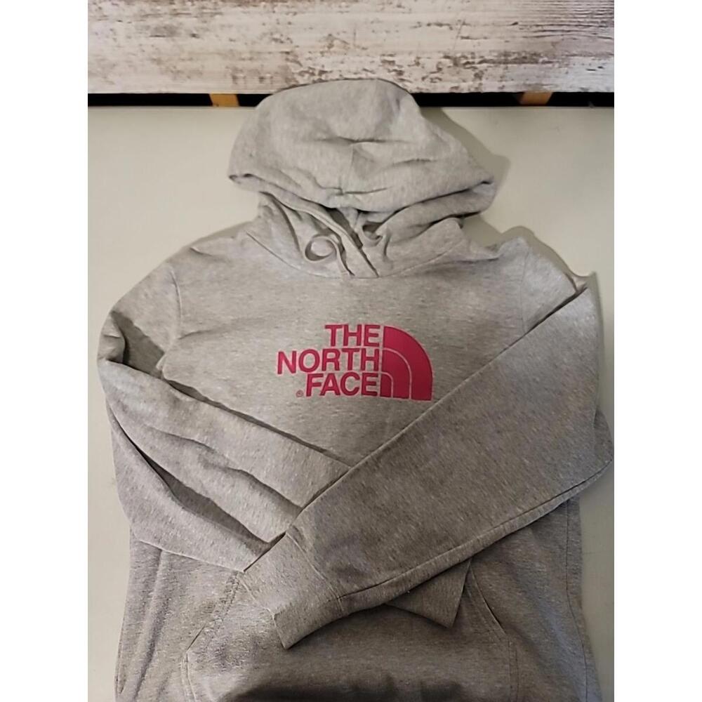 The North Face Hoodie Womens Gray Long Sleeves Hooded Sweatshirt sz Large